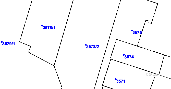 Parcela st. 3578/2 v KÚ Dubňany, Katastrální mapa