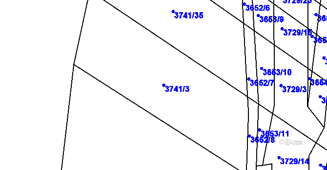 Parcela st. 3741/3 v KÚ Dubňany, Katastrální mapa
