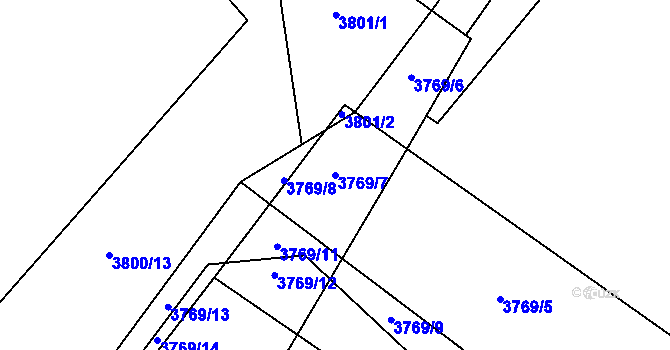 Parcela st. 3769/7 v KÚ Dubňany, Katastrální mapa