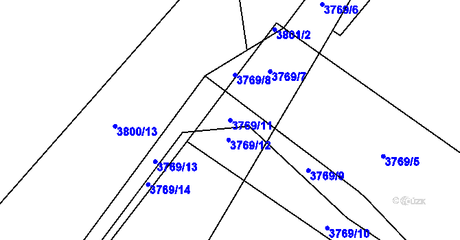 Parcela st. 3769/11 v KÚ Dubňany, Katastrální mapa