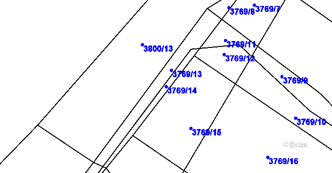 Parcela st. 3769/14 v KÚ Dubňany, Katastrální mapa