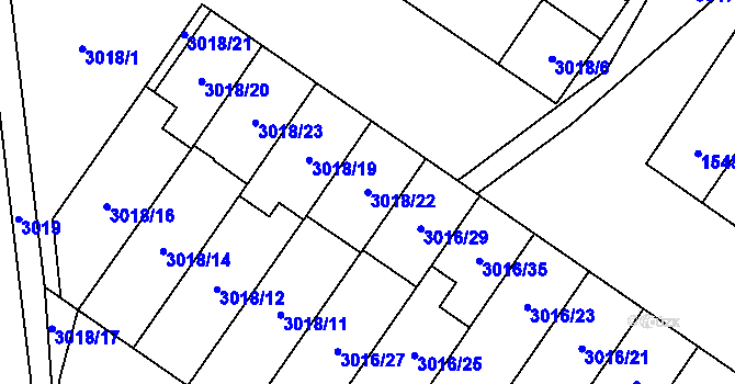 Parcela st. 3018/22 v KÚ Dubňany, Katastrální mapa