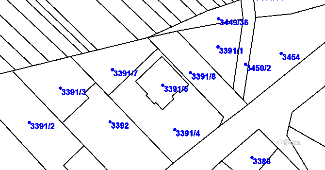 Parcela st. 3391/6 v KÚ Dubňany, Katastrální mapa