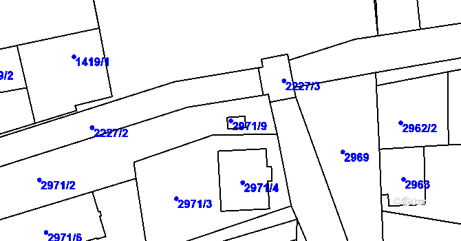 Parcela st. 2971/9 v KÚ Dubňany, Katastrální mapa