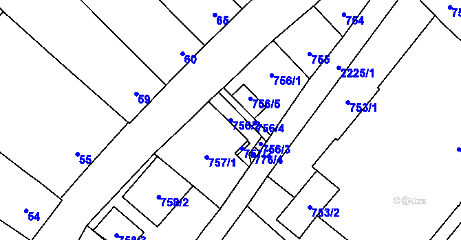 Parcela st. 756/2 v KÚ Dubňany, Katastrální mapa