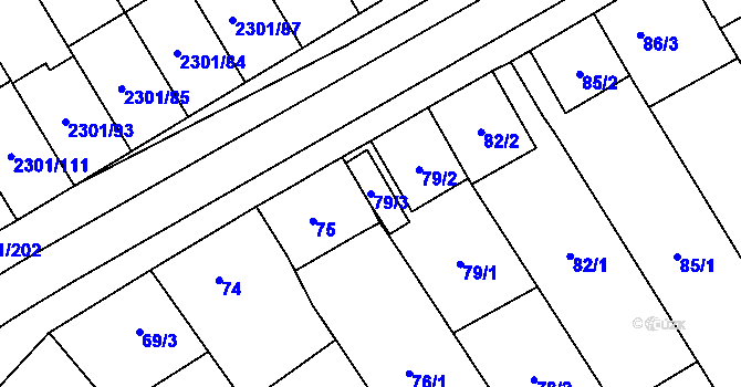 Parcela st. 79/3 v KÚ Dubňany, Katastrální mapa