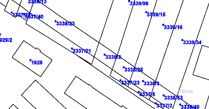 Parcela st. 3338/2 v KÚ Dubňany, Katastrální mapa
