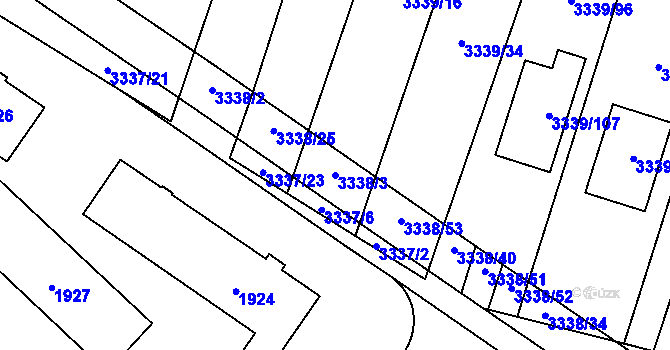Parcela st. 3338/3 v KÚ Dubňany, Katastrální mapa