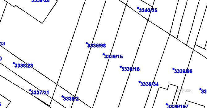 Parcela st. 3339/15 v KÚ Dubňany, Katastrální mapa