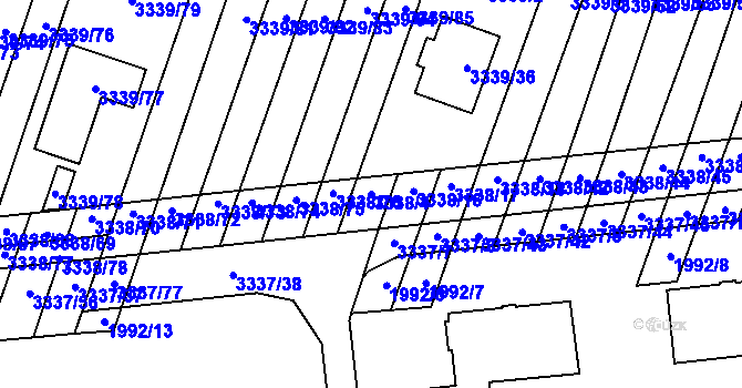 Parcela st. 3338/4 v KÚ Dubňany, Katastrální mapa