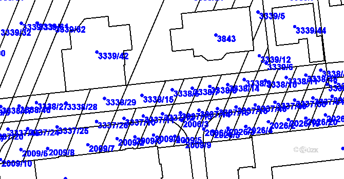 Parcela st. 3338/6 v KÚ Dubňany, Katastrální mapa