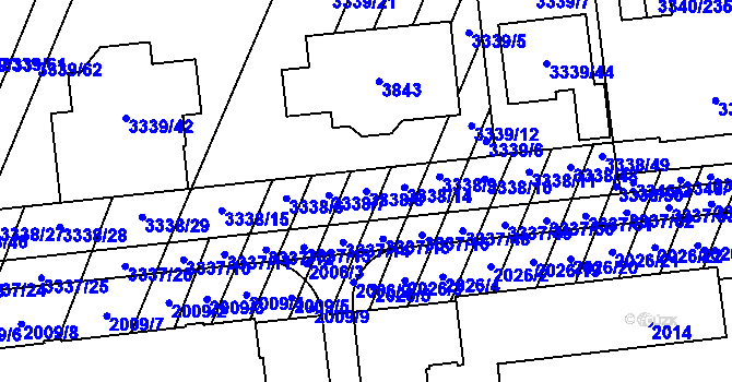 Parcela st. 3338/8 v KÚ Dubňany, Katastrální mapa
