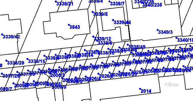 Parcela st. 3338/10 v KÚ Dubňany, Katastrální mapa