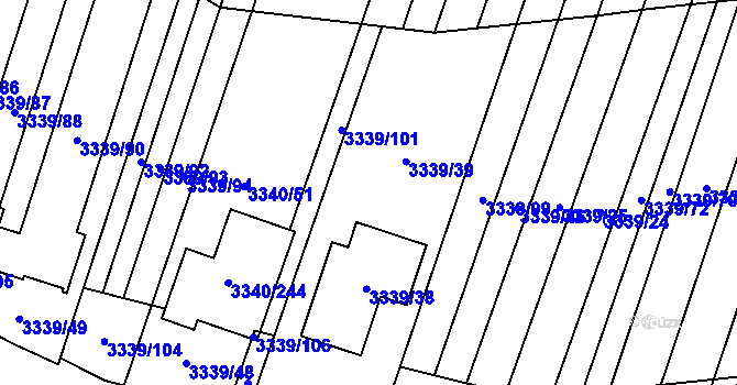 Parcela st. 3339/17 v KÚ Dubňany, Katastrální mapa