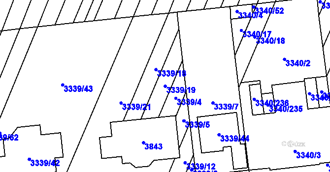 Parcela st. 3339/19 v KÚ Dubňany, Katastrální mapa