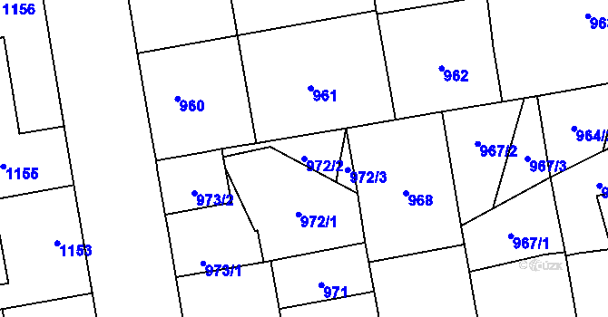 Parcela st. 972/2 v KÚ Dubňany, Katastrální mapa