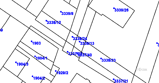 Parcela st. 3338/13 v KÚ Dubňany, Katastrální mapa