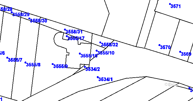 Parcela st. 3555/10 v KÚ Dubňany, Katastrální mapa