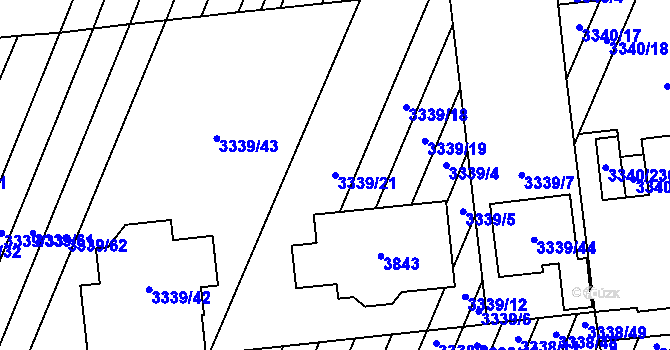 Parcela st. 3339/21 v KÚ Dubňany, Katastrální mapa