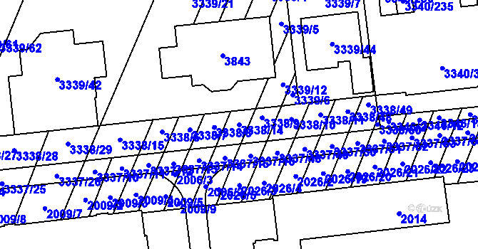Parcela st. 3338/14 v KÚ Dubňany, Katastrální mapa