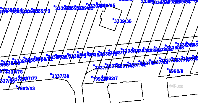 Parcela st. 3338/16 v KÚ Dubňany, Katastrální mapa
