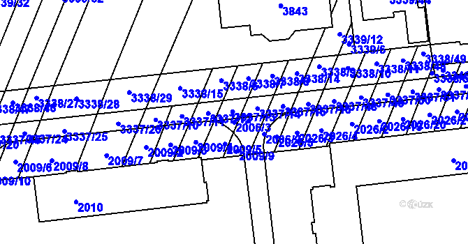 Parcela st. 2006/3 v KÚ Dubňany, Katastrální mapa