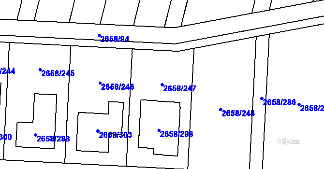 Parcela st. 2658/247 v KÚ Dubňany, Katastrální mapa