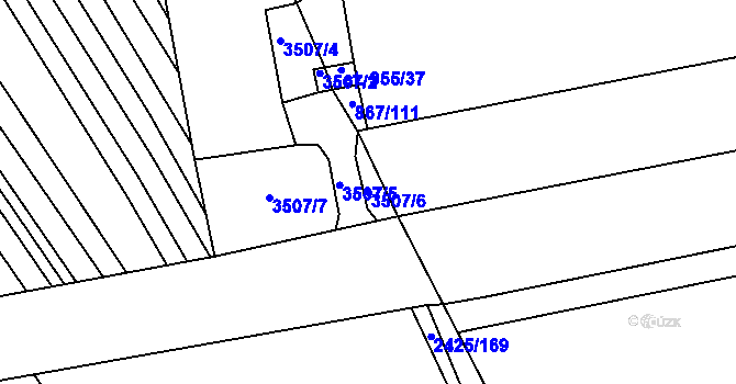 Parcela st. 3507/6 v KÚ Dubňany, Katastrální mapa
