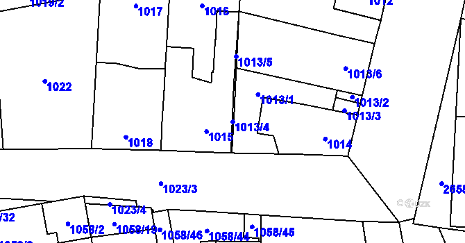 Parcela st. 1013/4 v KÚ Dubňany, Katastrální mapa