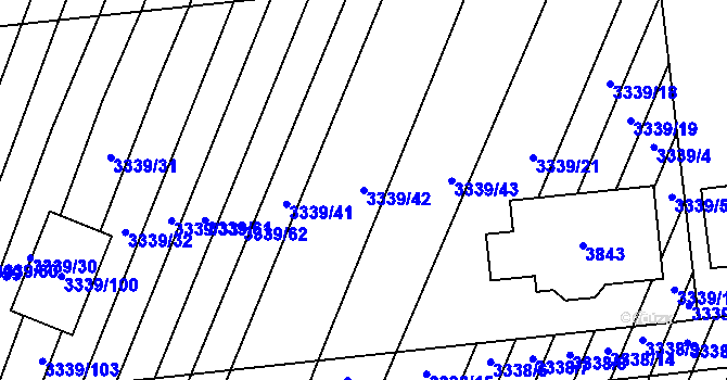 Parcela st. 3339/42 v KÚ Dubňany, Katastrální mapa
