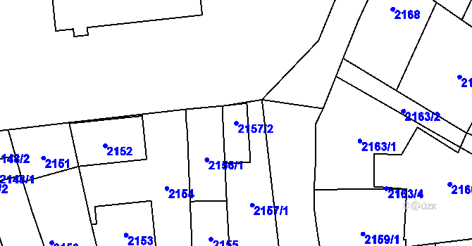 Parcela st. 2157/2 v KÚ Dubňany, Katastrální mapa