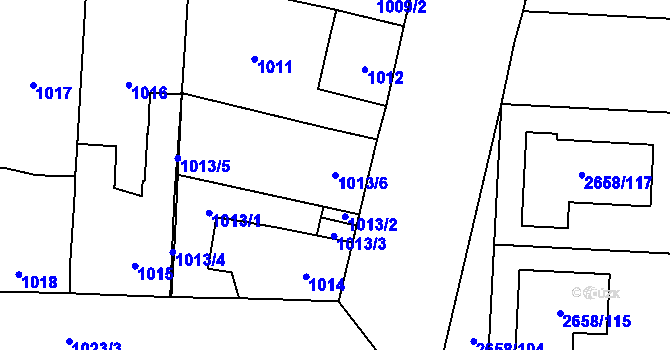 Parcela st. 1013/6 v KÚ Dubňany, Katastrální mapa