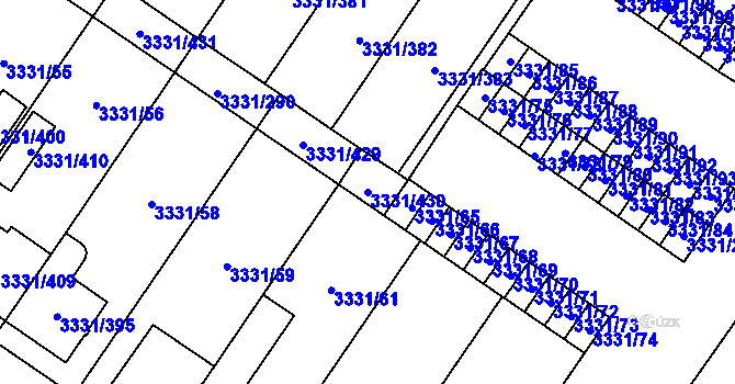 Parcela st. 3331/430 v KÚ Dubňany, Katastrální mapa