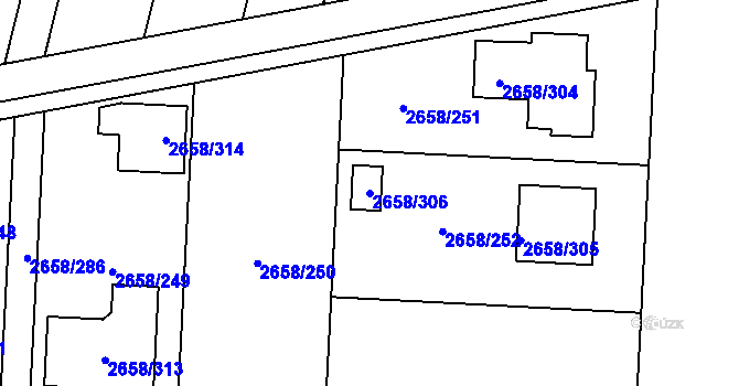 Parcela st. 2658/306 v KÚ Dubňany, Katastrální mapa