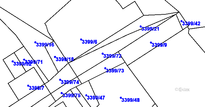 Parcela st. 3399/72 v KÚ Dubňany, Katastrální mapa