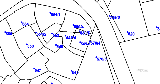 Parcela st. 549/5 v KÚ Dubňany, Katastrální mapa