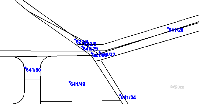 Parcela st. 641/32 v KÚ Dubné, Katastrální mapa