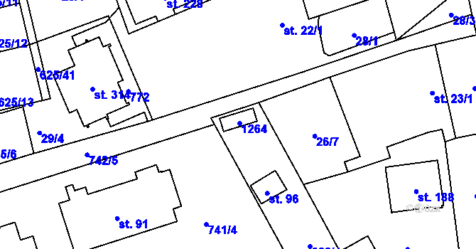 Parcela st. 95 v KÚ Dubné, Katastrální mapa