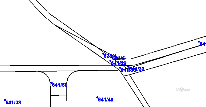 Parcela st. 623/4 v KÚ Dubné, Katastrální mapa