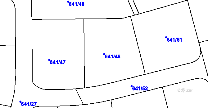 Parcela st. 641/46 v KÚ Dubné, Katastrální mapa
