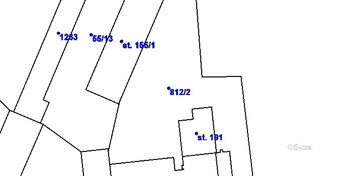 Parcela st. 812/2 v KÚ Dubné, Katastrální mapa