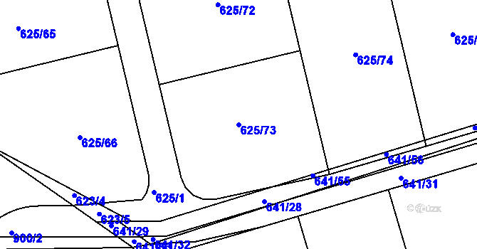 Parcela st. 625/73 v KÚ Dubné, Katastrální mapa