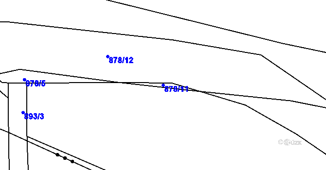 Parcela st. 878/11 v KÚ Jaronice, Katastrální mapa