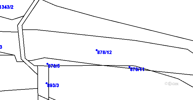 Parcela st. 878/12 v KÚ Jaronice, Katastrální mapa