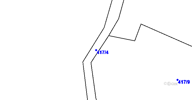 Parcela st. 417/4 v KÚ Jaronice, Katastrální mapa