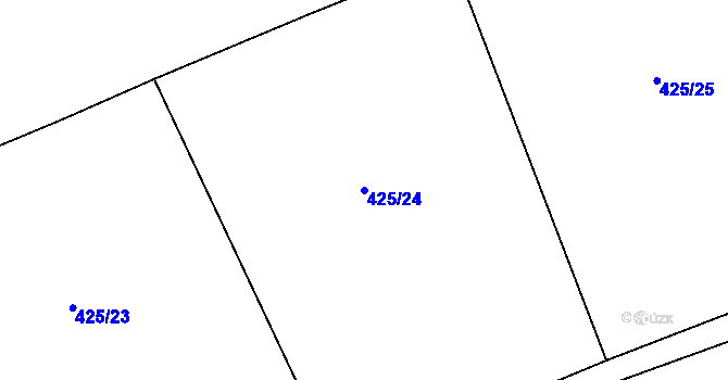 Parcela st. 425/24 v KÚ Křenovice u Dubného, Katastrální mapa