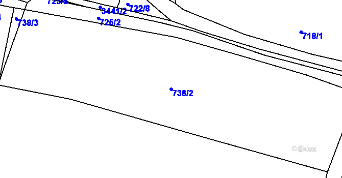Parcela st. 738/2 v KÚ Dubnice pod Ralskem, Katastrální mapa