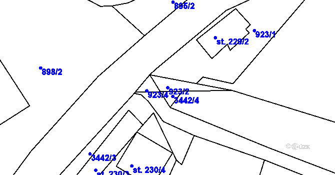 Parcela st. 923/2 v KÚ Dubnice pod Ralskem, Katastrální mapa