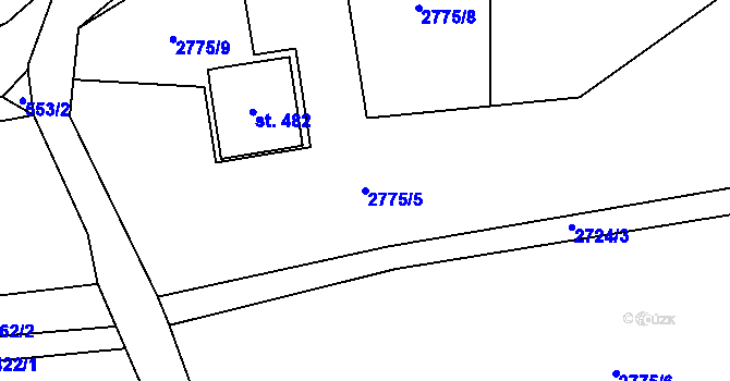 Parcela st. 2775/5 v KÚ Dubnice pod Ralskem, Katastrální mapa