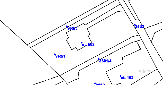 Parcela st. 502 v KÚ Dubnice pod Ralskem, Katastrální mapa